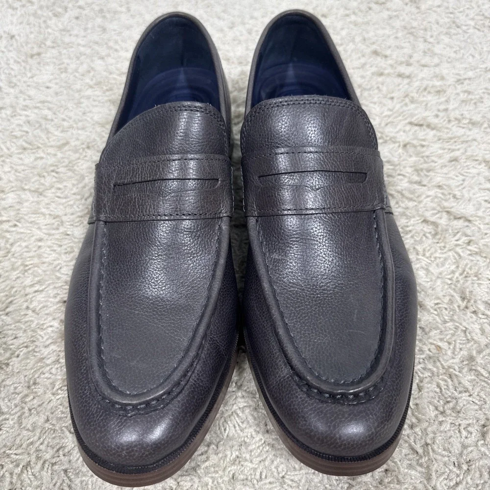 Cole Haan Jefferson Grand Gray Leather Slip On Penny Loafers Men's 8M Career